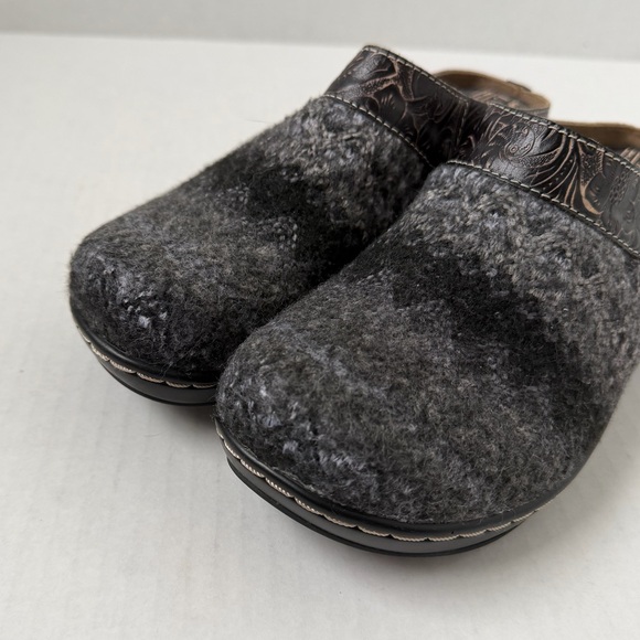 NWOB Spring Step L’Artiste Zigino Clogs Black Floral Leather Comfort EU38 US 7.5 - Picture 4 of 7